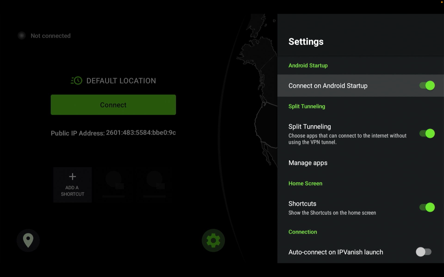 IPVanish Step 21 turn on Connect on Android Startup