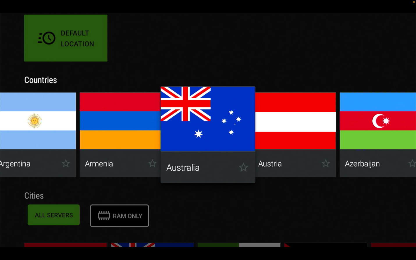IPVanish Step 25 choose either Australia or Colombia and press connect