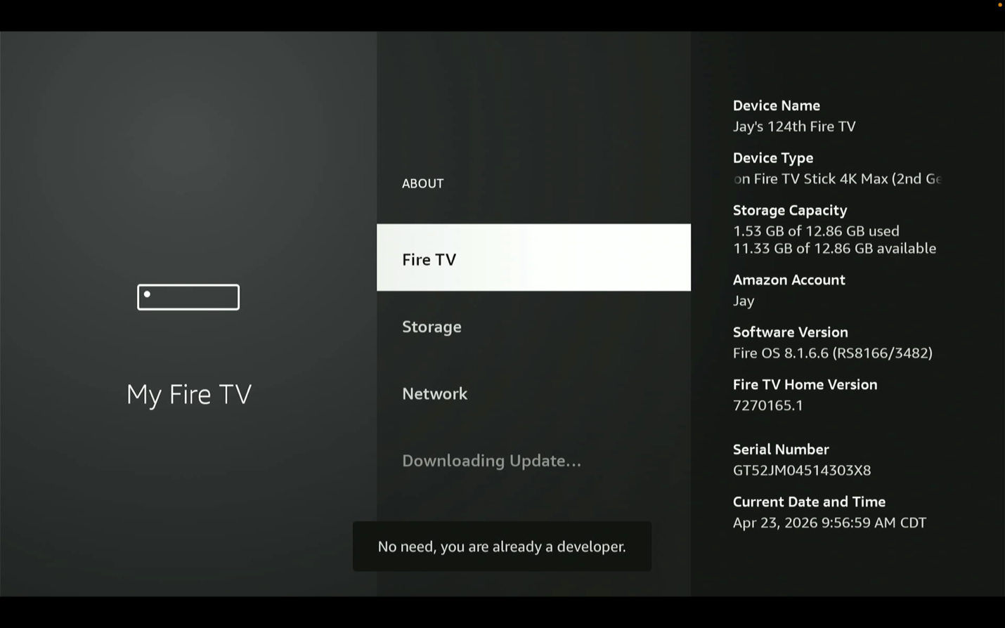 Step 9: Developer Options will unlock