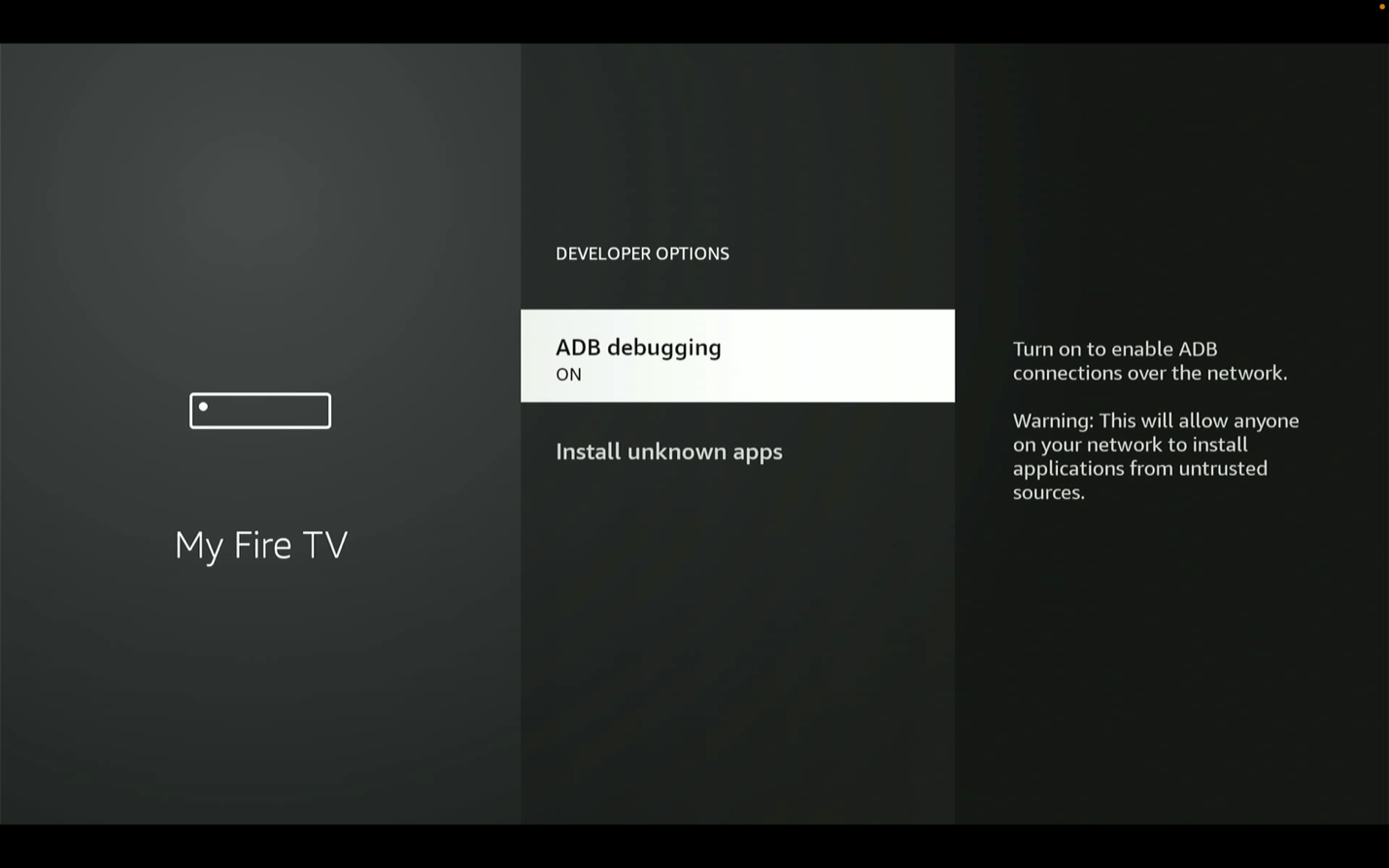 Step 11: Turn ADB Debugging ON