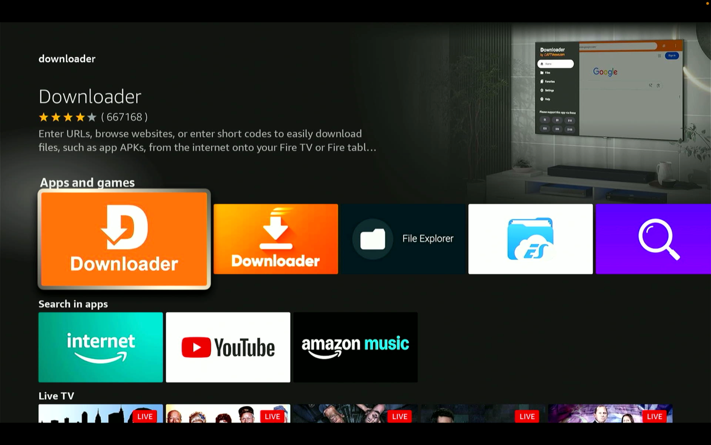 Step 14: Select the correct Downloader app