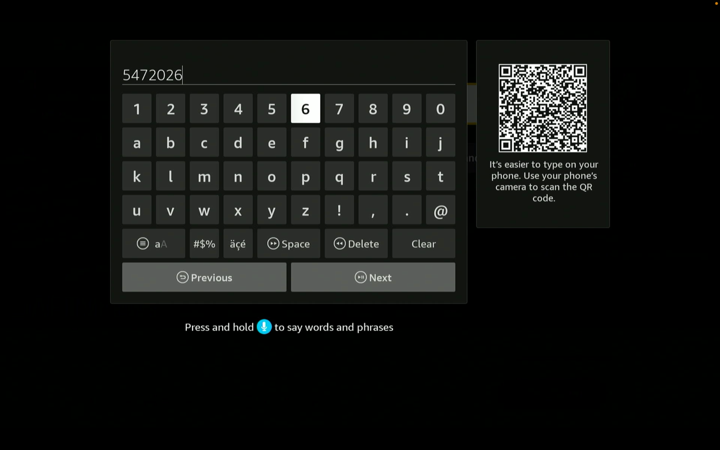 Step 17: Use the short code 5472026