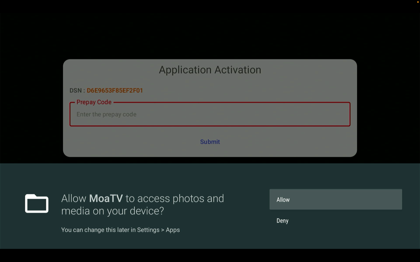 Step 26: Allow access and enter the activation code