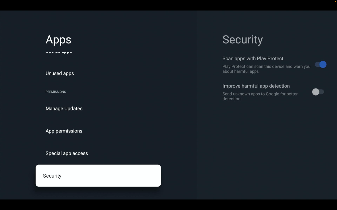 Step 27 disable Scan apps with play protect