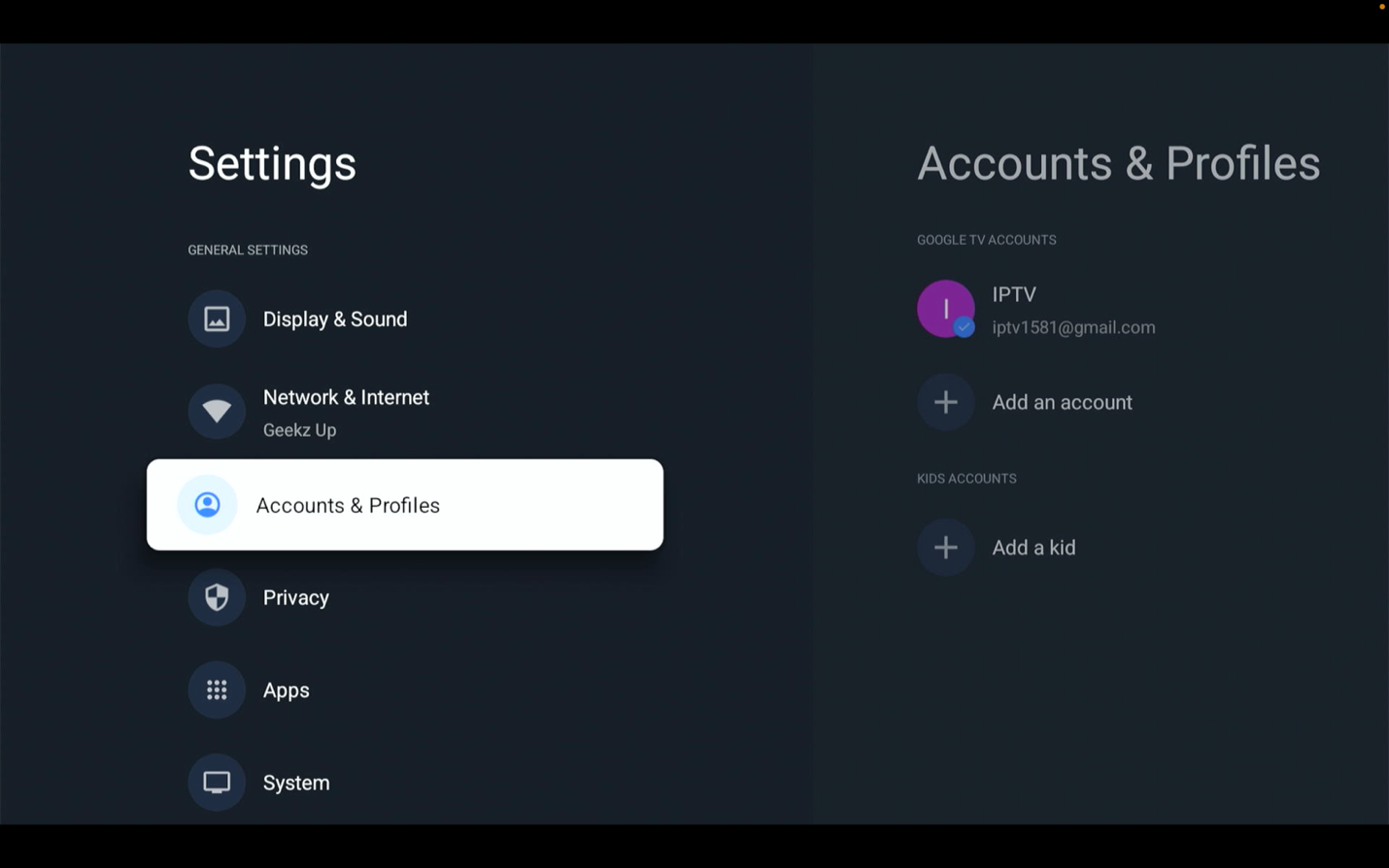 Step 29 open Accounts and Profiles