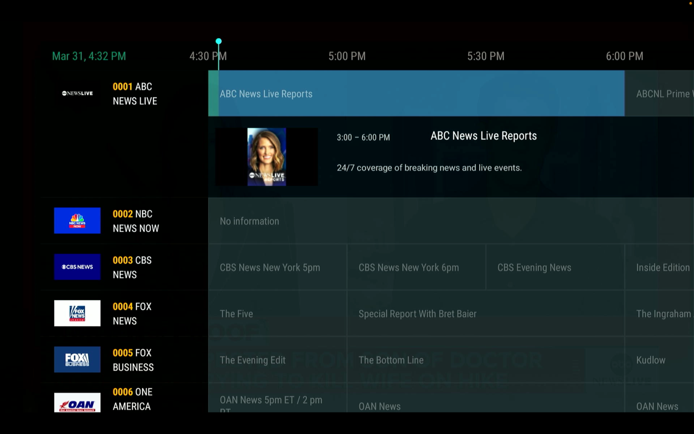 TV Guide view