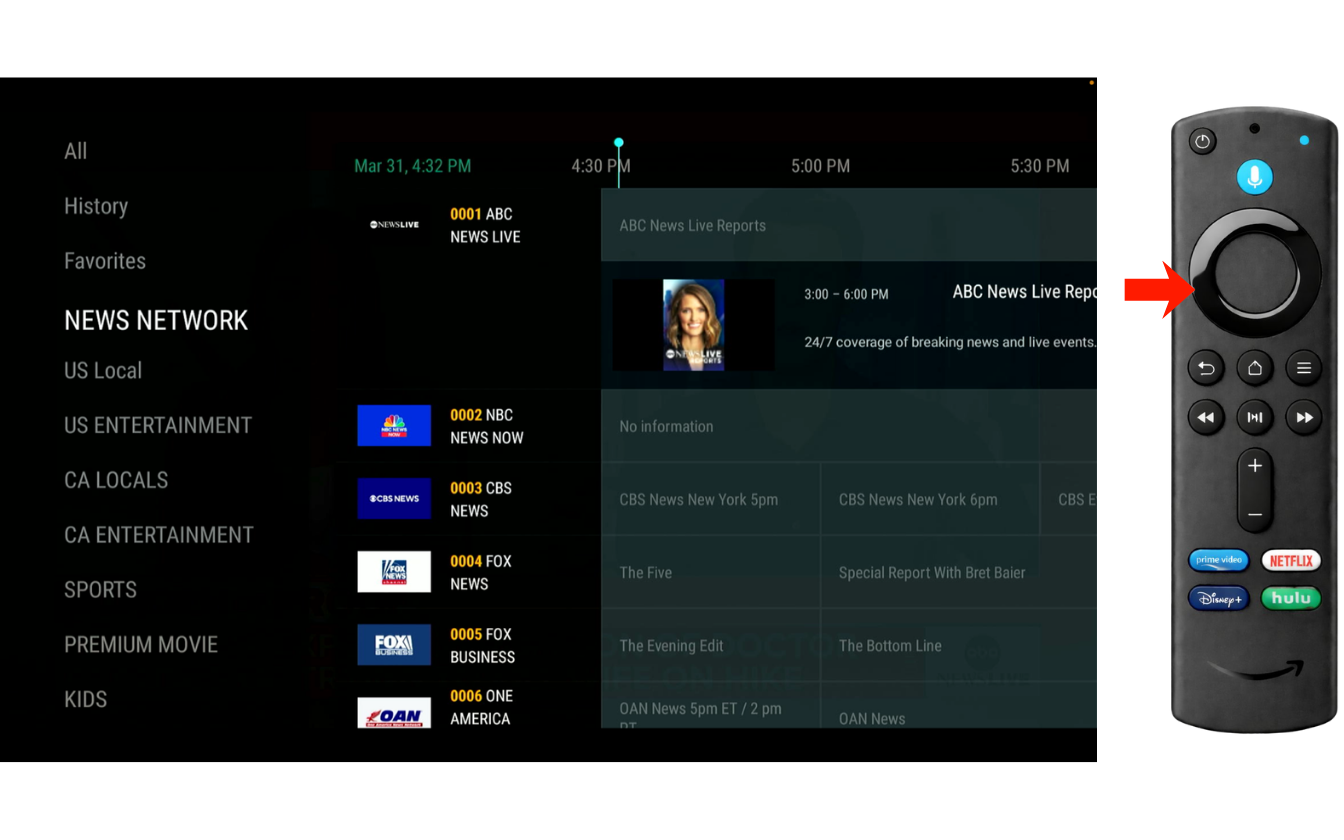 Categories panel